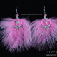 Купить розовые сережки Love Angel из перьев